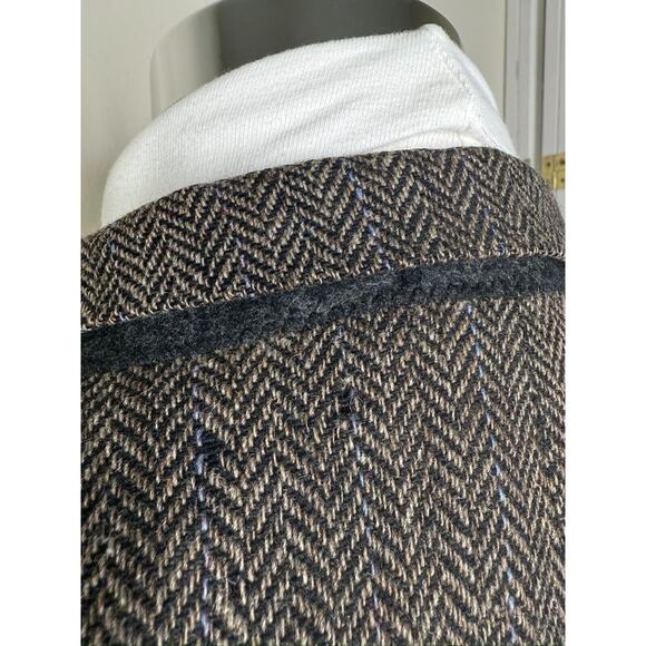 VTG Oleg Cassini Men 100 Wool Tweed Single Breasted Blazer Brown Ukraine 46R - Picture 6 of 12